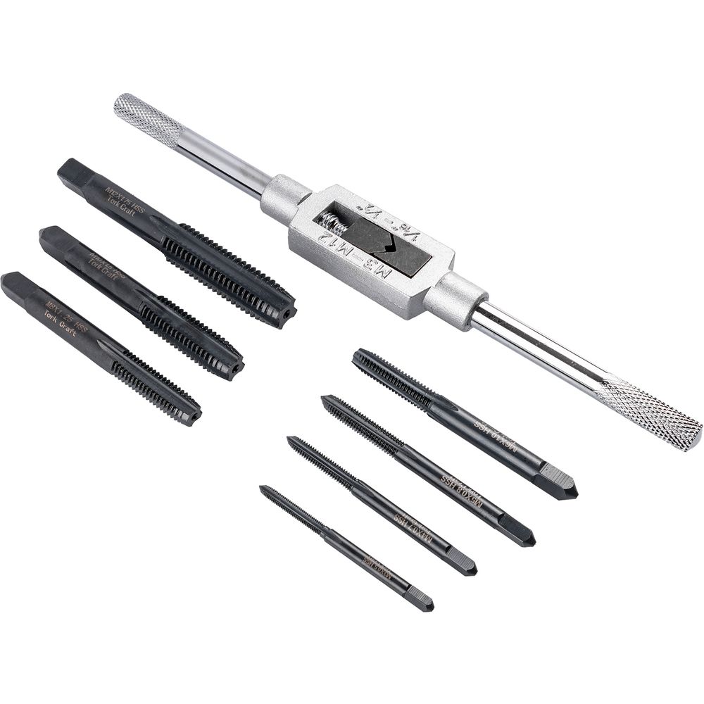 Hss Taps M3 - M12 & Tap Wrench 8pc Carded Set Mm